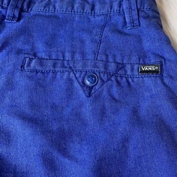 Vans Off the Wall Chino Style Shorts In a Denim Blue Size 28 - Picture 6 of 8